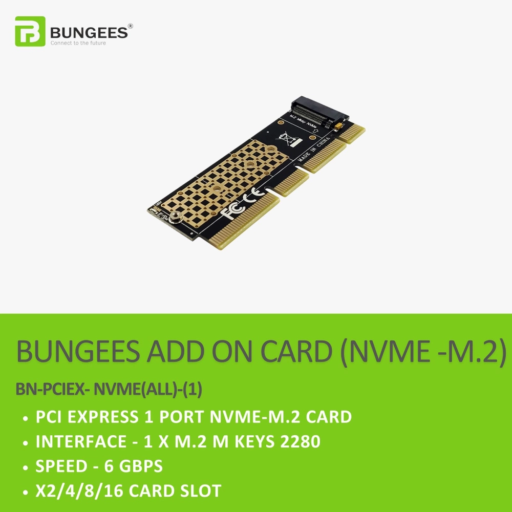 Bungees PCIe To NVME Slot (Supported X1,X2,X4,X8,X16 Slot) view 2